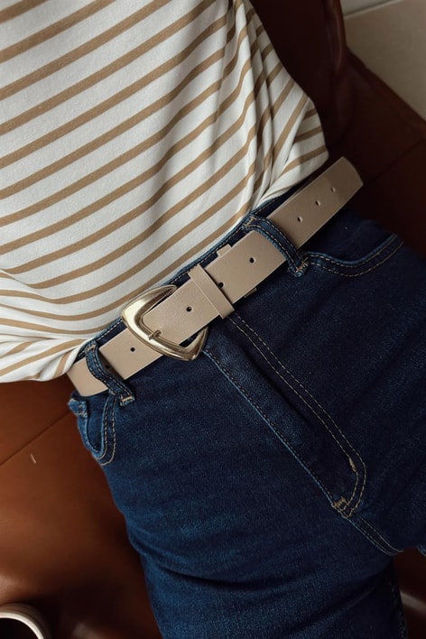 Jessica Oval Tokalı Kemer Bej