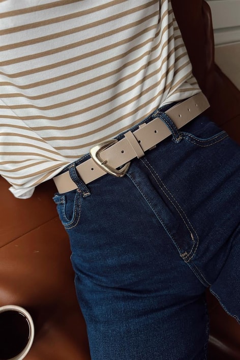 Jessica Oval Tokalı Kemer Bej