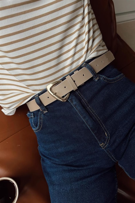 Jessica Oval Tokalı Kemer Bej