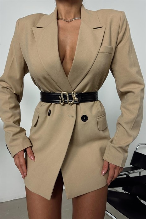 Yılan Desenli Deri Kemer Siyah