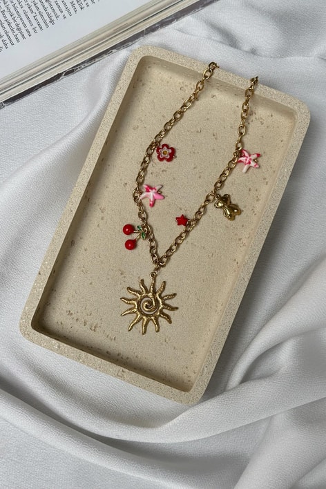 Sun Flower Kolye Gold