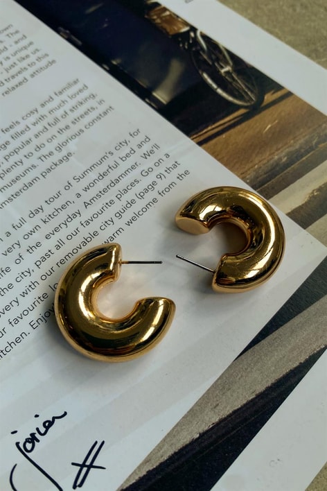 Halka Bombe Küpe Gold