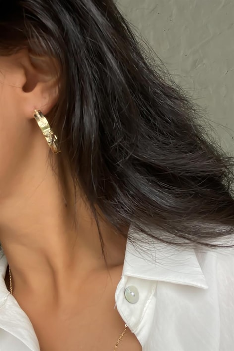 Halka Su Yolu T Küpe Gold