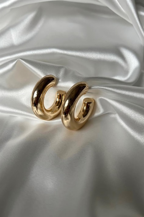Large Bombeli Halka Küpe Gold