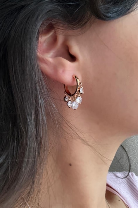 Taşlı Morocco Küpe Gold