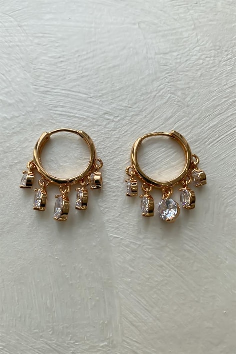 Taşlı Morocco Küpe Gold