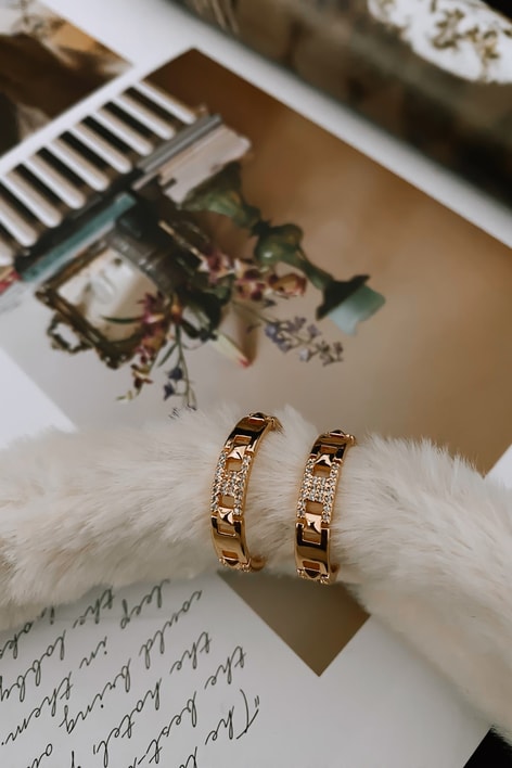 Zirkon Su Yolu Çevik Küpe Gold