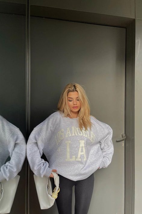 Los Angeles Sweatshirt Gri Melanj