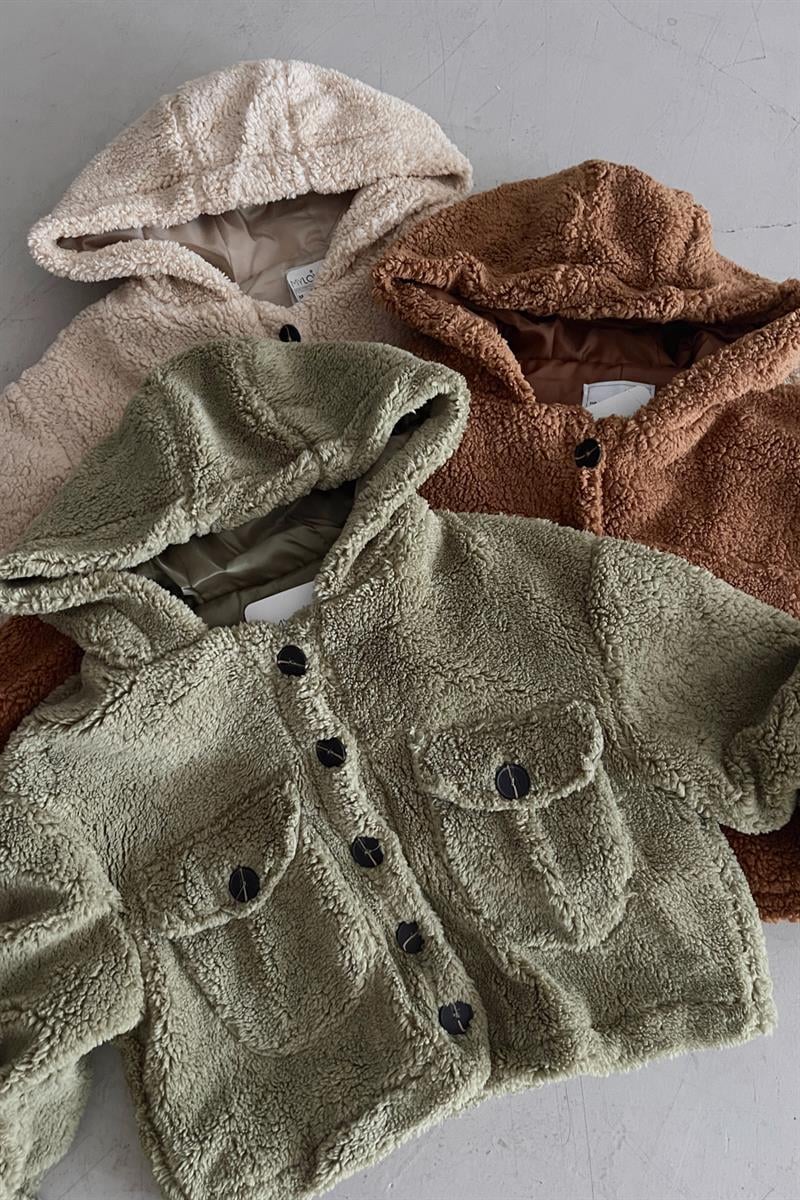 Cepli Peluş Mont Camel