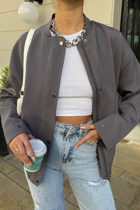 Çıtçıt Casual Bomber Mont Füme