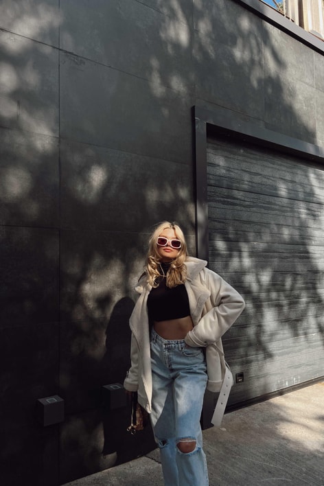 İçi Kürklü Süet Mont Krem