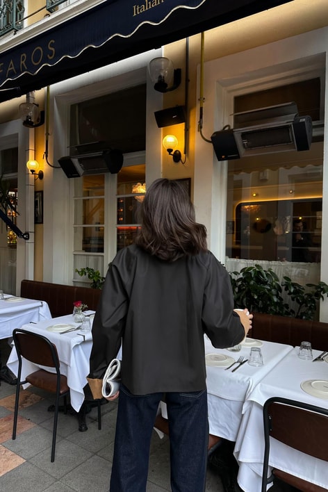 Kadife Kol Ve Yaka Detaylı Mont Acı Kahve