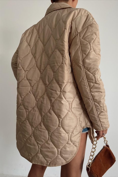 Kapitone Cep Detay Mont Camel