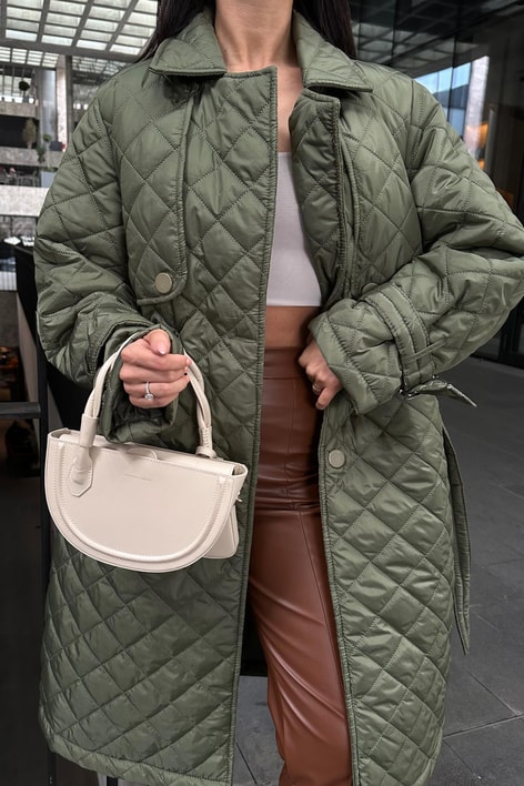 Kapitone Kemerli Maxi Mont Haki