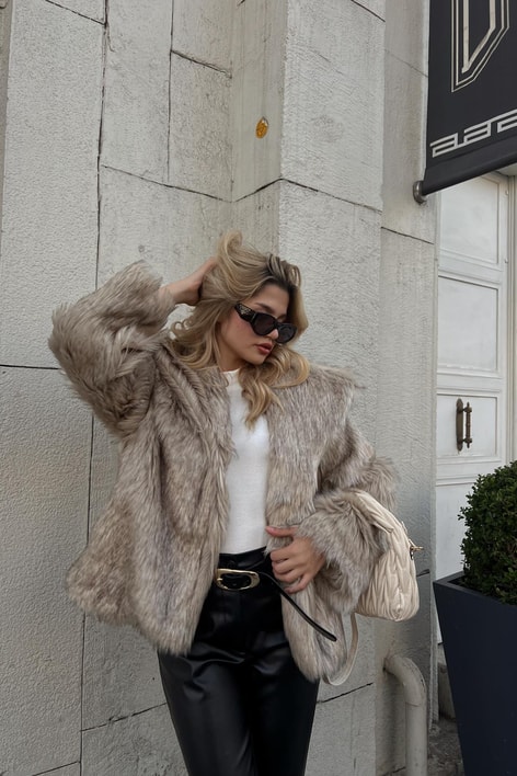 Yakalı Suni Kürk Vizon