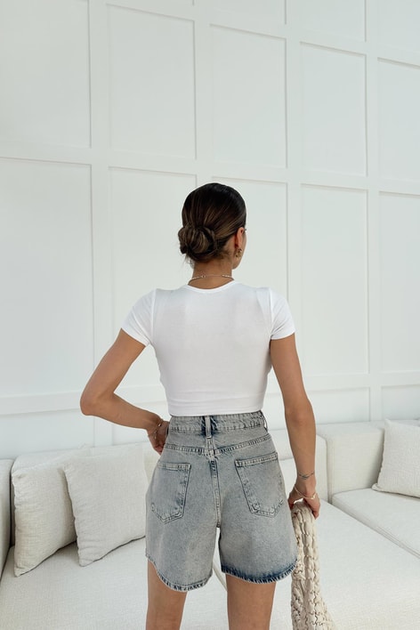 Modal Crop Top Beyaz