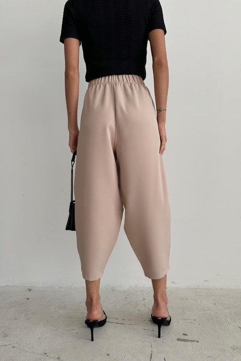 Bağcıklı Balon Pantolon Bej