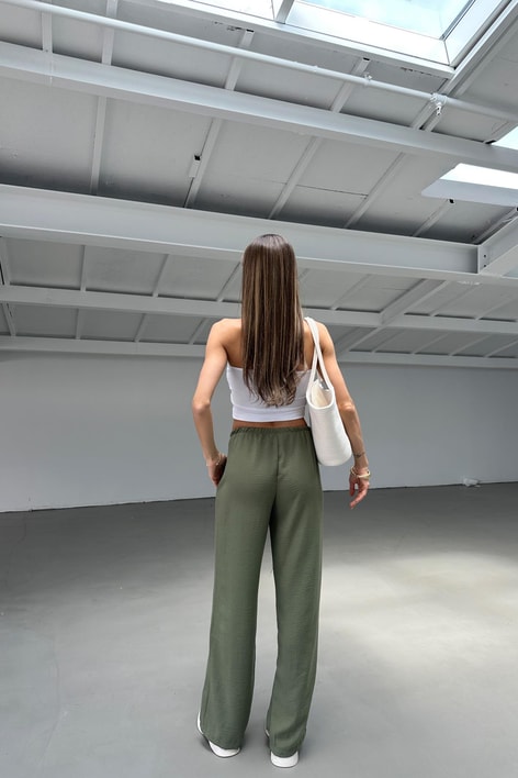 Bağcıklı Pantolon Haki