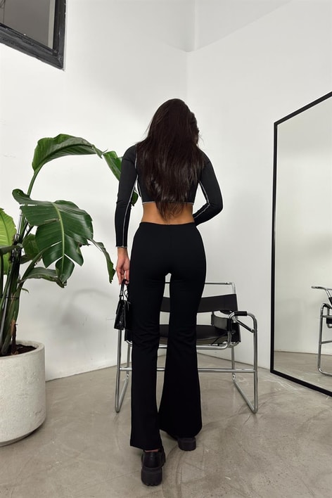 Bel Büzgülü Comfort Pantolon Siyah