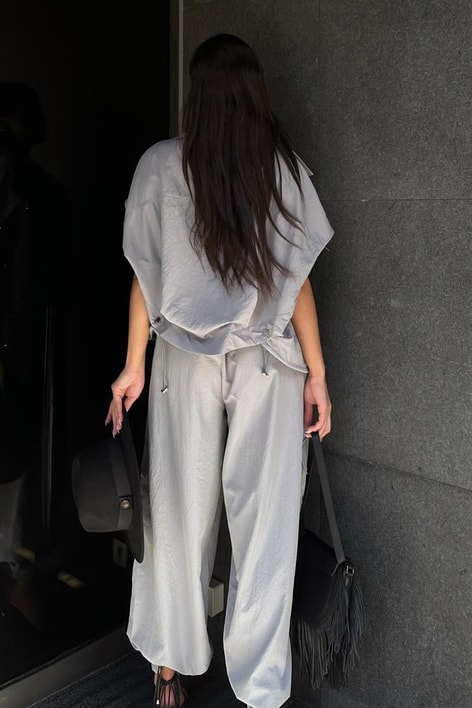 Bol Paça Kargo Paraşüt Pantolon Gri