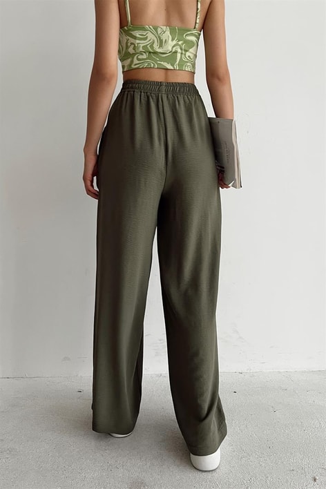 Bol Paça Tensel Pantolon Haki