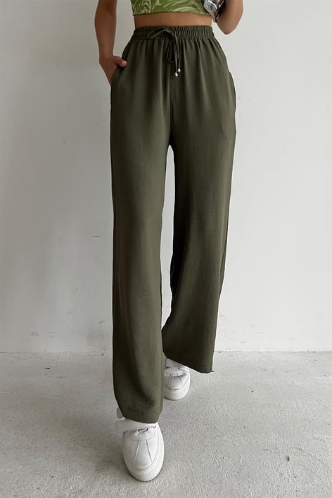Bol Paça Tensel Pantolon Haki