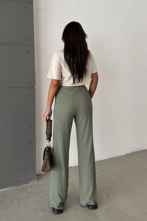 Cepli Krinkıl Pantolon Haki