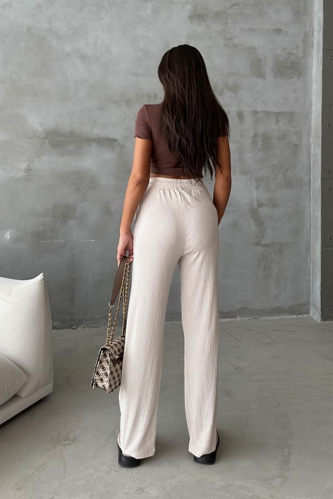 Cepli Krinkıl Pantolon Taş