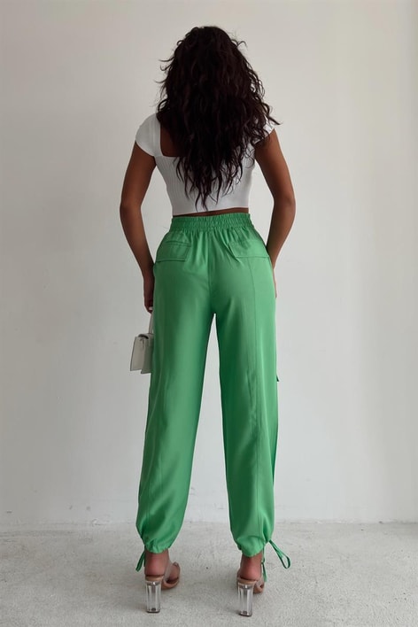 Çok Cepli Jogger Pantolon Açık Yeşil