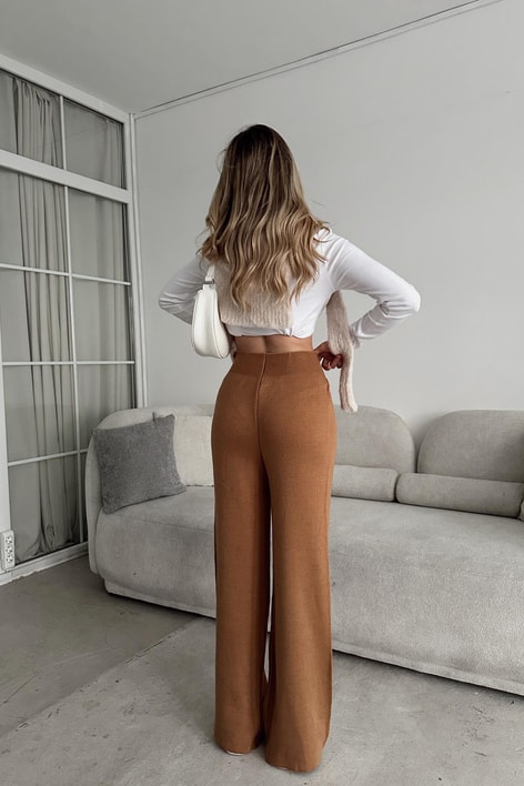 Color Triko Pantolon Camel