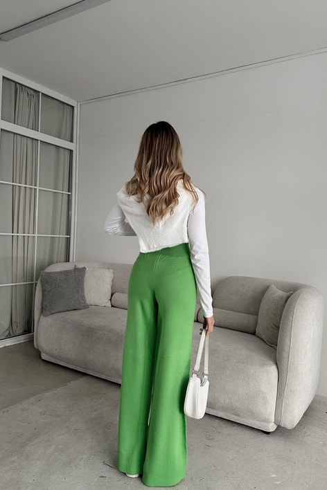 Color Triko Pantolon Fıstık Yeşili