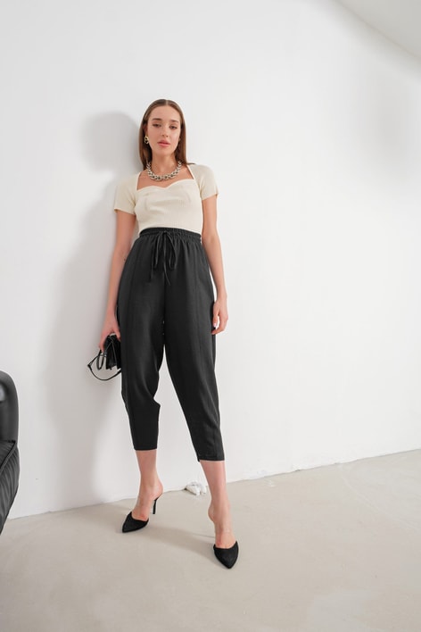 Elastik Jogger Pantolon Siyah