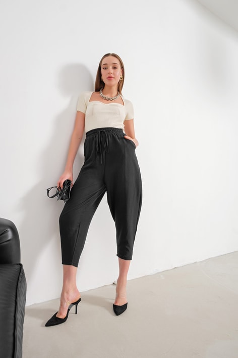 Elastik Jogger Pantolon Siyah