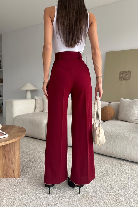 Gold Tokalı Pantolon Bordo