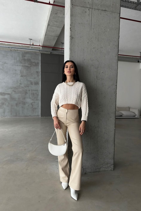 İspanyol Deri Pantolon Taş