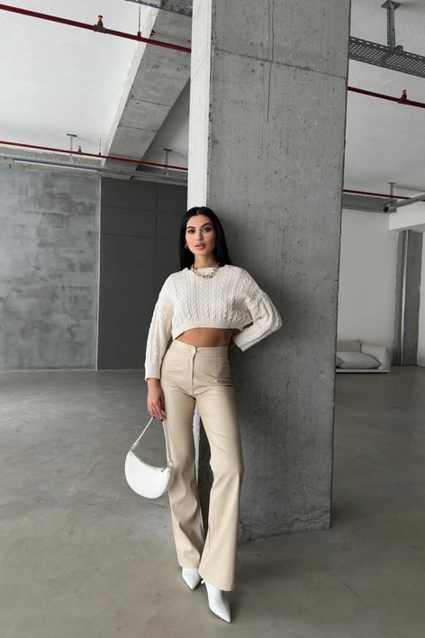 İspanyol Deri Pantolon Taş