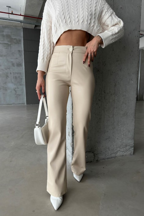 İspanyol Deri Pantolon Taş