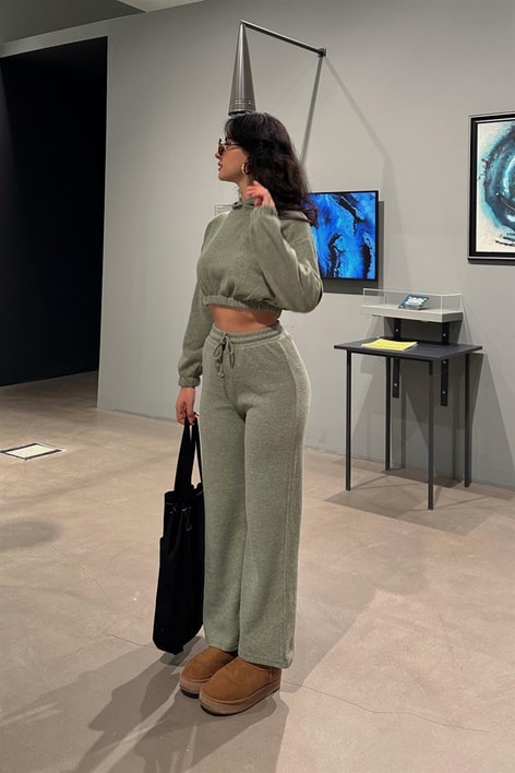 Jogger Bel Relax Pantolon Haki