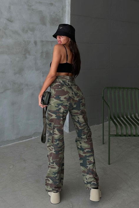 Kargo Cepli Kamuflaj Pantolon Haki