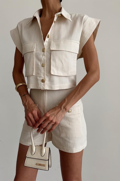 Kısa Cepli Yelek Taş