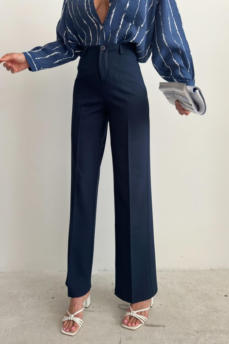 Klasik Palazzo Pantolon Lacivert