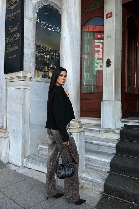 Leopar Saten Pantolon LEOPAR DESEN