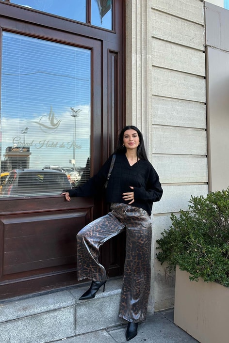 Leopar Saten Pantolon LEOPAR DESEN