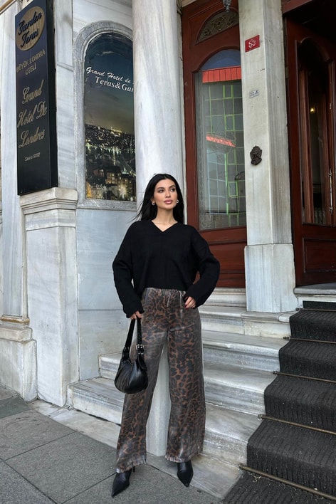 Leopar Saten Pantolon LEOPAR DESEN