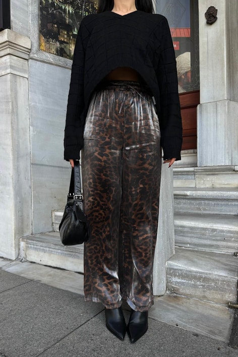 Leopar Saten Pantolon LEOPAR DESEN