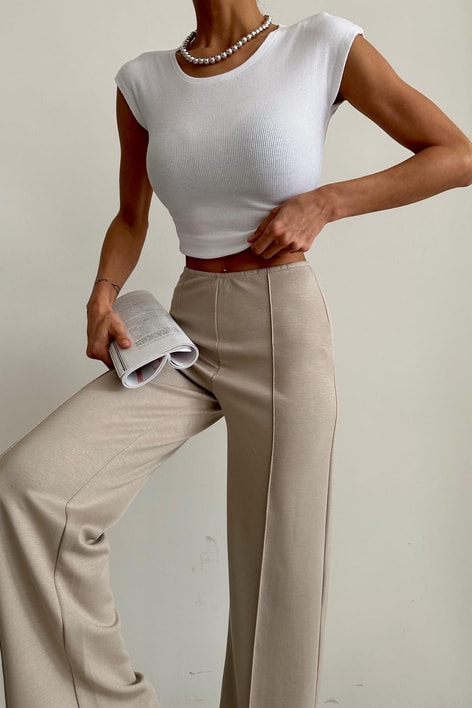 Modal Relax Palazzo Pantolon Bej