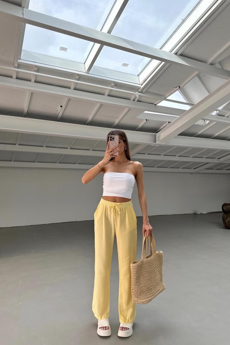 Müslin Pantolon Sarı