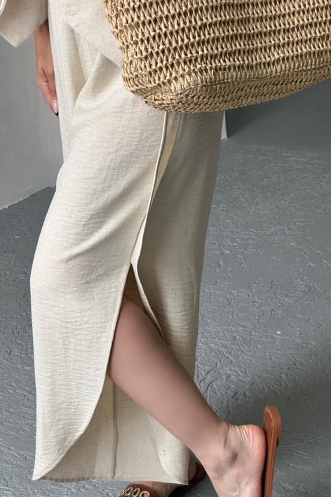Oval Paça Şalvar Pantolon Taş