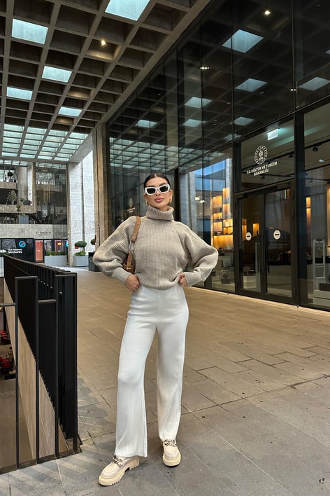 Palazzo Fitilli Pantolon Krem