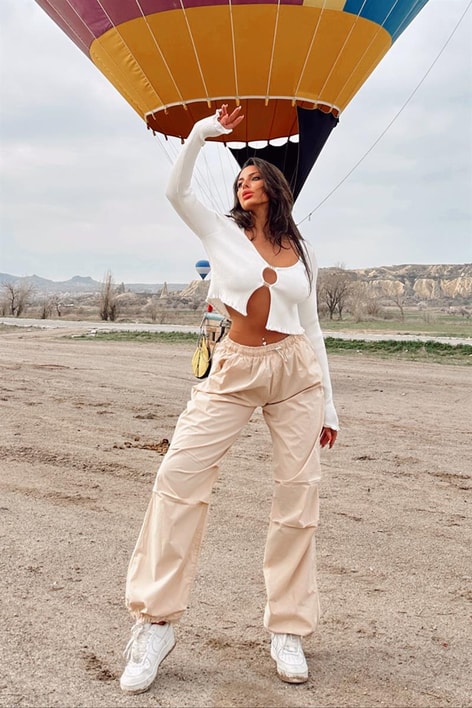 Paraşüt Jogger Pantolon Camel